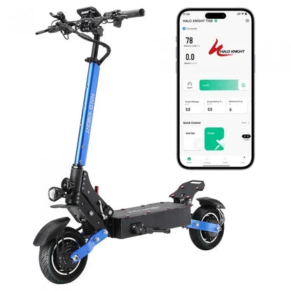 Hulajnoga elektryczna Halo Knight T108 10-calowe opony drogowe, silnik 1000W*2, maks. prędkość 65km/h - Czarny